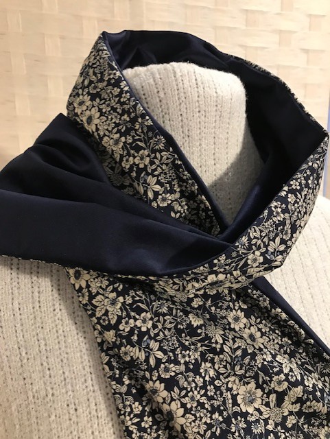 Liberty of London Print Long Scarf.Cotton Tana Lawn and Velvet  