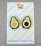 Avocado Kawaii Wooden Pins or Brooches - Set of 2 For Best Friends - Image 4