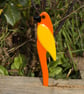 Orange and Yellow Pot Parrot in Fused Glass - 3200-08 - Image 1