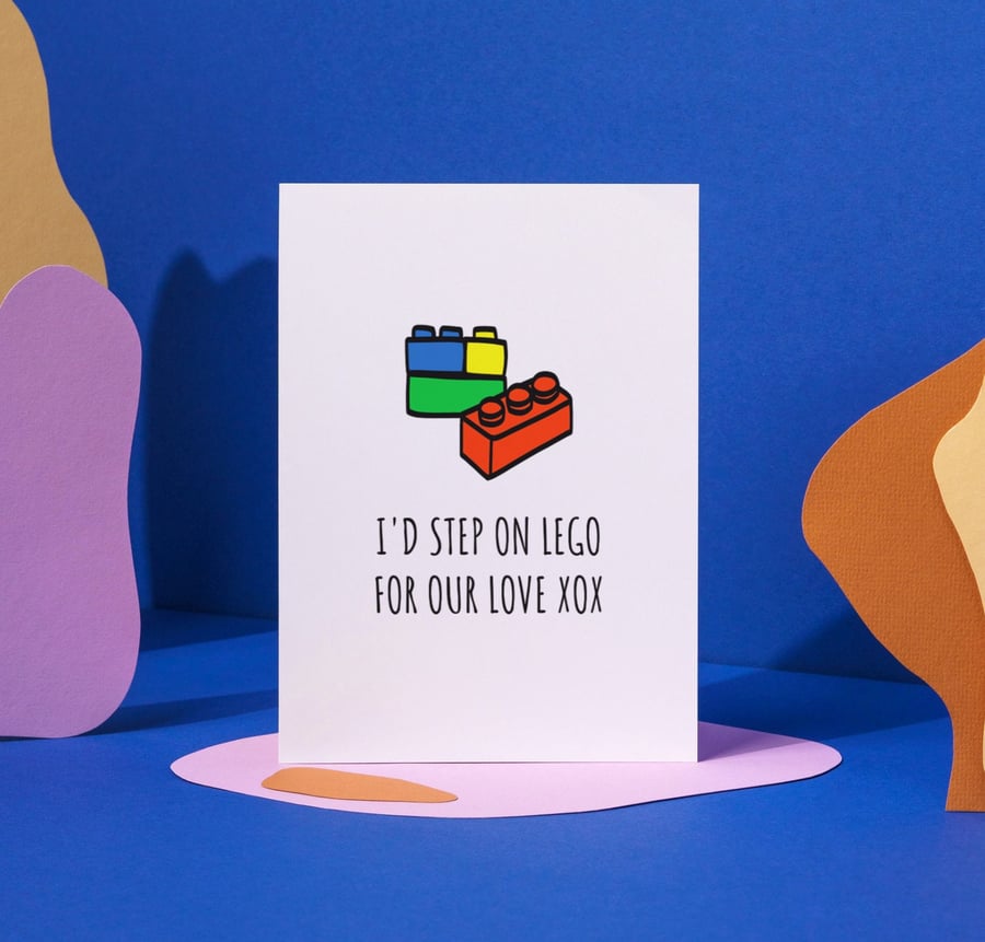 I'd Step On Lego For Our Love XoXo Relationship boyfriend girlfriend love Card 