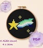 Gay pride shooting star counted cross stitch pattern emailed pdf