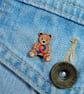 Congenital Heart Defect Awareness Bear Pin, Handmade Tiny Teddy CHD Support Gift - Image 3