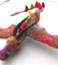 hair accessories dragon Clip rainbow purple   Needle Felted Baby Dragon    - Image 1