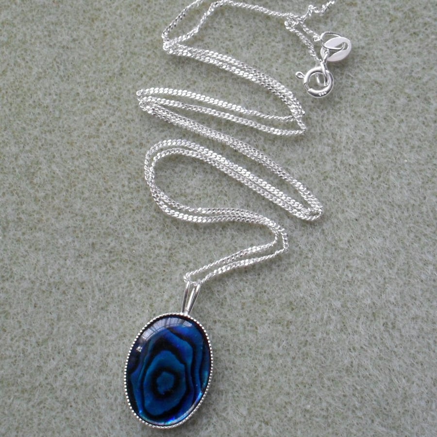 Sterling Silver Pendant With Abalone Shell