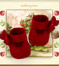 Reserved for June - Crimson Flowered Shoes - Image 1
