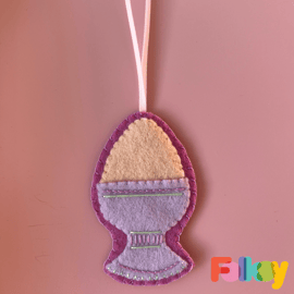 Easter Egg Appliqué Decoration - Rose