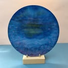 Winter Dreams - An original mixed media painting with a wooden stand