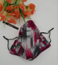 Face mask, large, adjustable, 3 layer,  washable in pink and grey  - Image 6