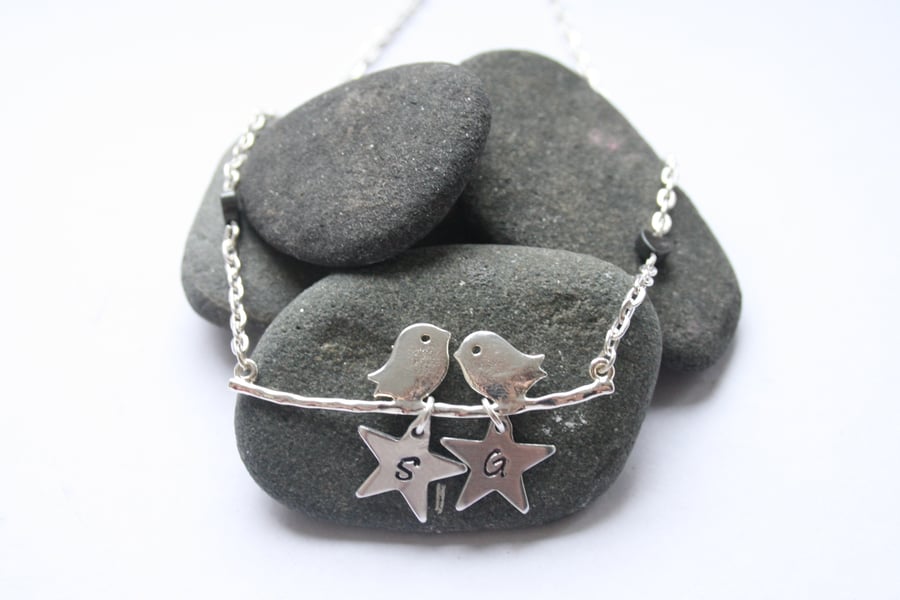 SALE - Love birds necklace, Valentine's gift, personalised necklace