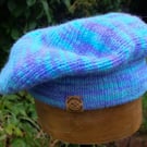 Hand-made beret made with wool from rescued sheep 