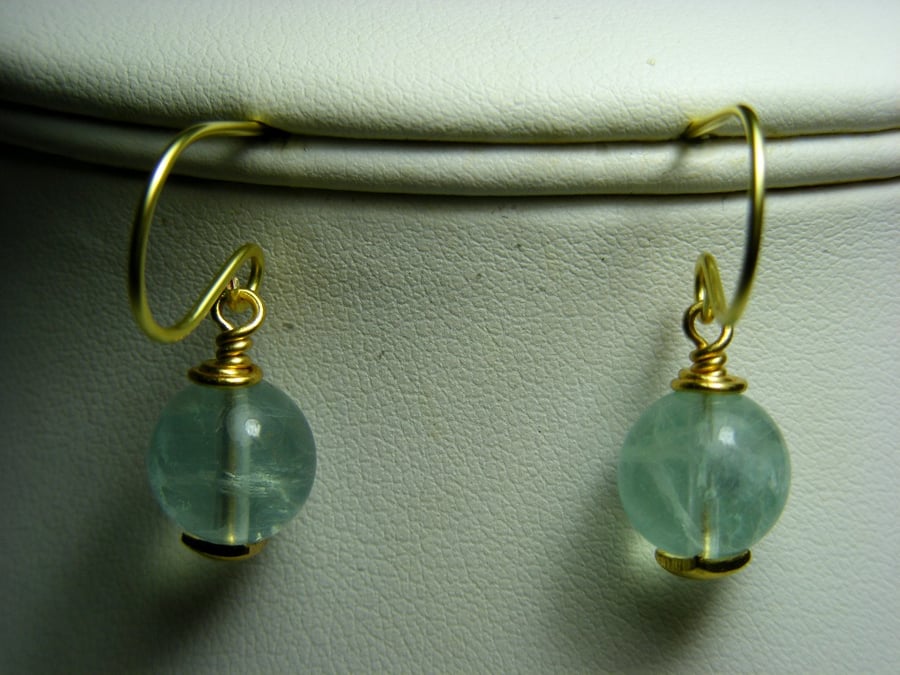 Pale Green Fluorite Earrings