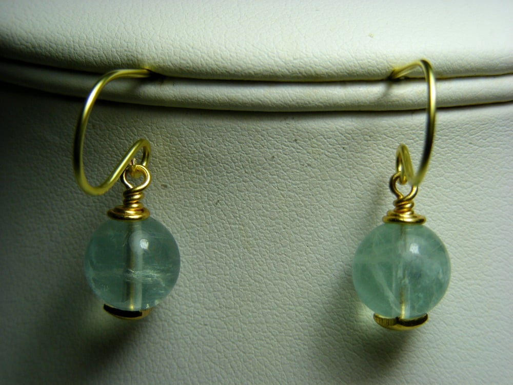 Pale Green Fluorite Earrings