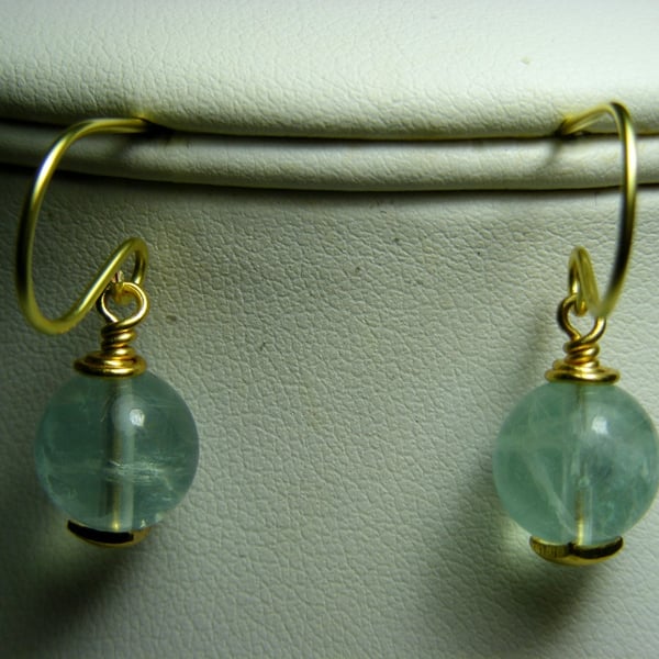 Pale Green Fluorite Earrings