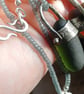 Green sea glass, silver and seed-bead swivel necklace pendant. - Image 3