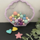 Pretty Nursery fibre wall art hanging clam shell marino ball filled shape 