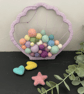 Pretty Nursery fibre wall art hanging clam shell marino ball filled shape  - Image 1