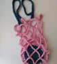Crochet bottle holder - Pink & Blue - Image 2