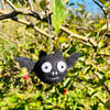 Happy Batty needle felted bauble hanging decoration - bat,cute Halloween, spooky