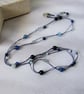 Blue Gemstone Necklace or Wrap Bracelet on Waxed Cord - Image 4