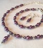Purple Shell Pearl Jewellery Set - Image 1