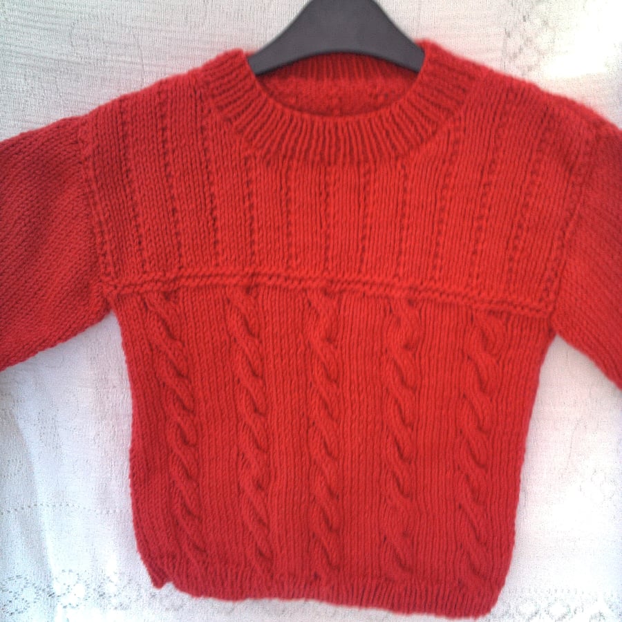 Cabled Jumper for Babies and Children up to 7, Birthday Gift, Custom Make