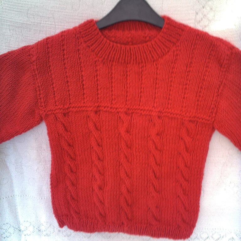 Cabled Jumper for Babies and Children up to 7, Birthday Gift, Custom Make