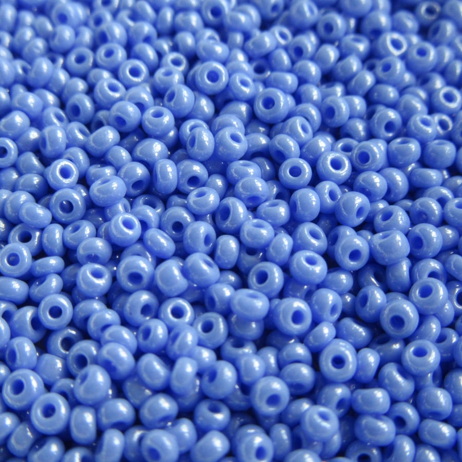Pearlescent Periwinkle Blue Seed Beads