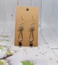 Wire Wrapped Black Agate and Silver Filled Long Drop Earrings - Image 2