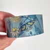 Butterfly wide cuff bracelet, metal jewellery bangle with wildflowers D196