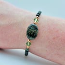 Kambaba Jasper Bracelet With Peridot, Crystal & Copper, Jewellery Gifts For Her