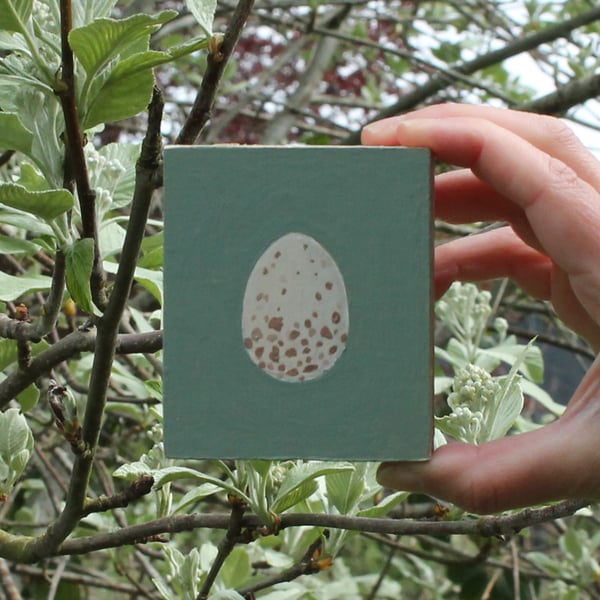 Great tit egg - original acrylic painting