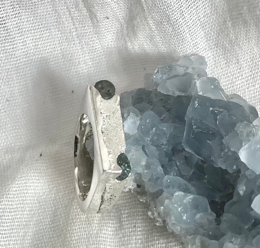 Sterling Silver Raw Montana Sapphire Ring. Folksy