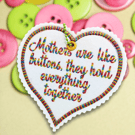 Embroidered Mini Heart Decorations with Inspirational Quote