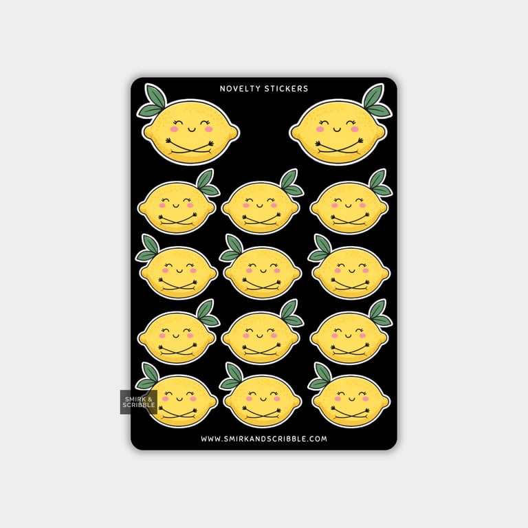 Funny Vinyl Sticker Sheet For Adults - Cute Lemon