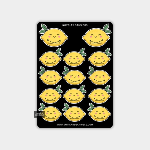 Funny Vinyl Sticker Sheet For Adults - Cute Lemon
