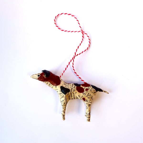 Paper Dog Ornament - MADE TO ORDER