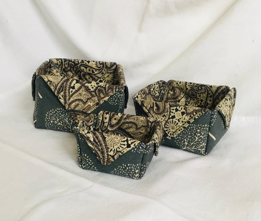 Set of Fabric Boxes, Trinket Boxes, Pretty Fabric Boxes, Great Gift Idea.
