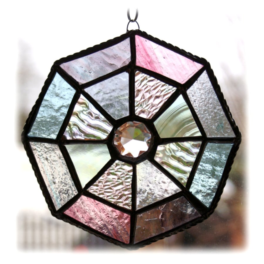 Octagon Suncatcher Stained Glass Crystal Handmade Abstract