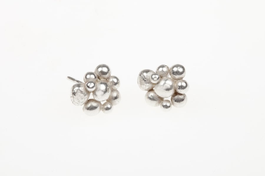 Silver Cluster Studs