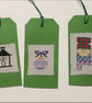 Five Large Handmade Christmas Gift Tags – Cross-Stitch Elf and Festive Motifs - Image 2