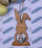 Wood Monogram Easter Rabbit Decoration - Image 2