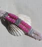 Pink Morganite & Rose Quartz Gemstone Beaded Bracelet "Wild Rose" - Image 5