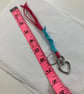 Blue Pink Suede Keyring Bag Charm with Heart Shaped Carabiner - FREE SHIPPING - Image 4