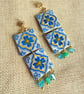 SERENA - Mediterranean Tile Style Statement Earrings - Image 2
