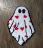 Love Heart Ghost Mug Rug or Decoration 