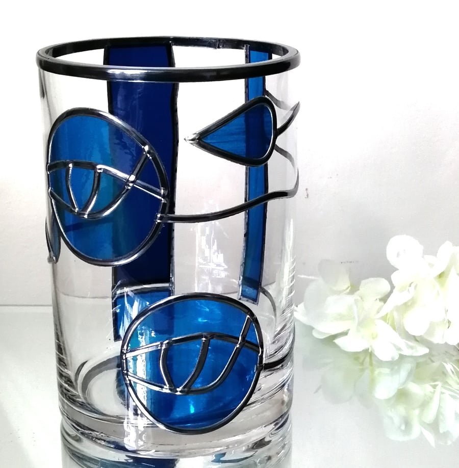 Mackintosh Delight Stained Glass Effect Flower Vase