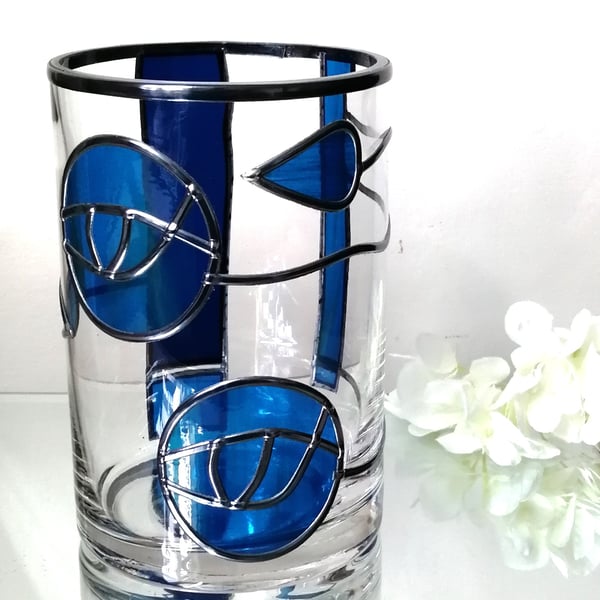 Mackintosh Delight Stained Glass Effect Flower Vase