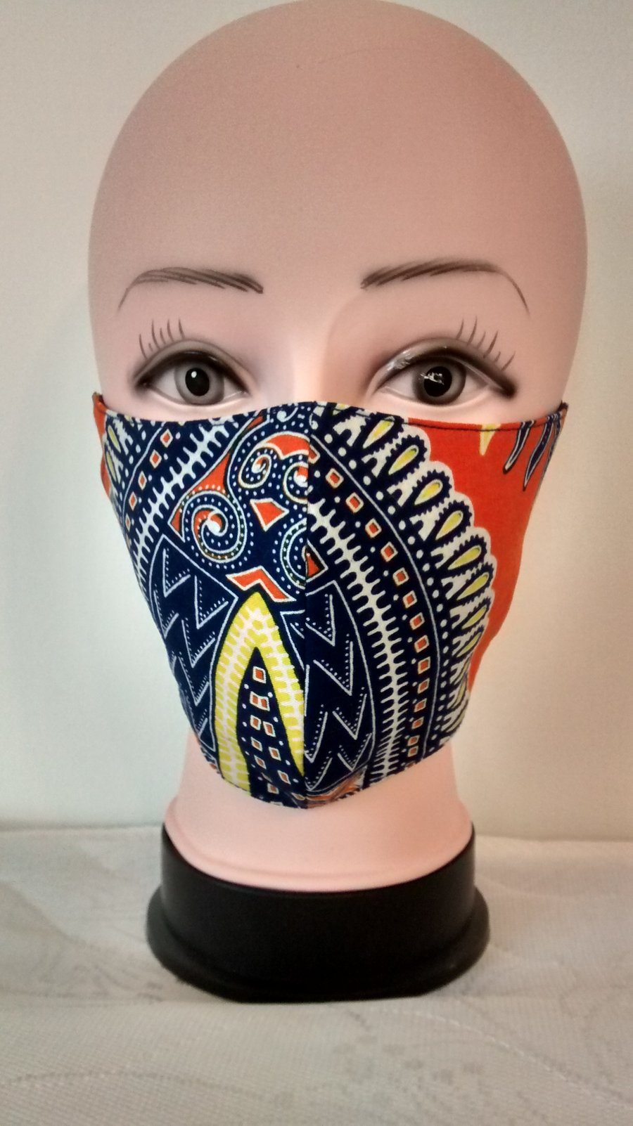 Handmade 3 layers multicoloured reusable adult face mask.