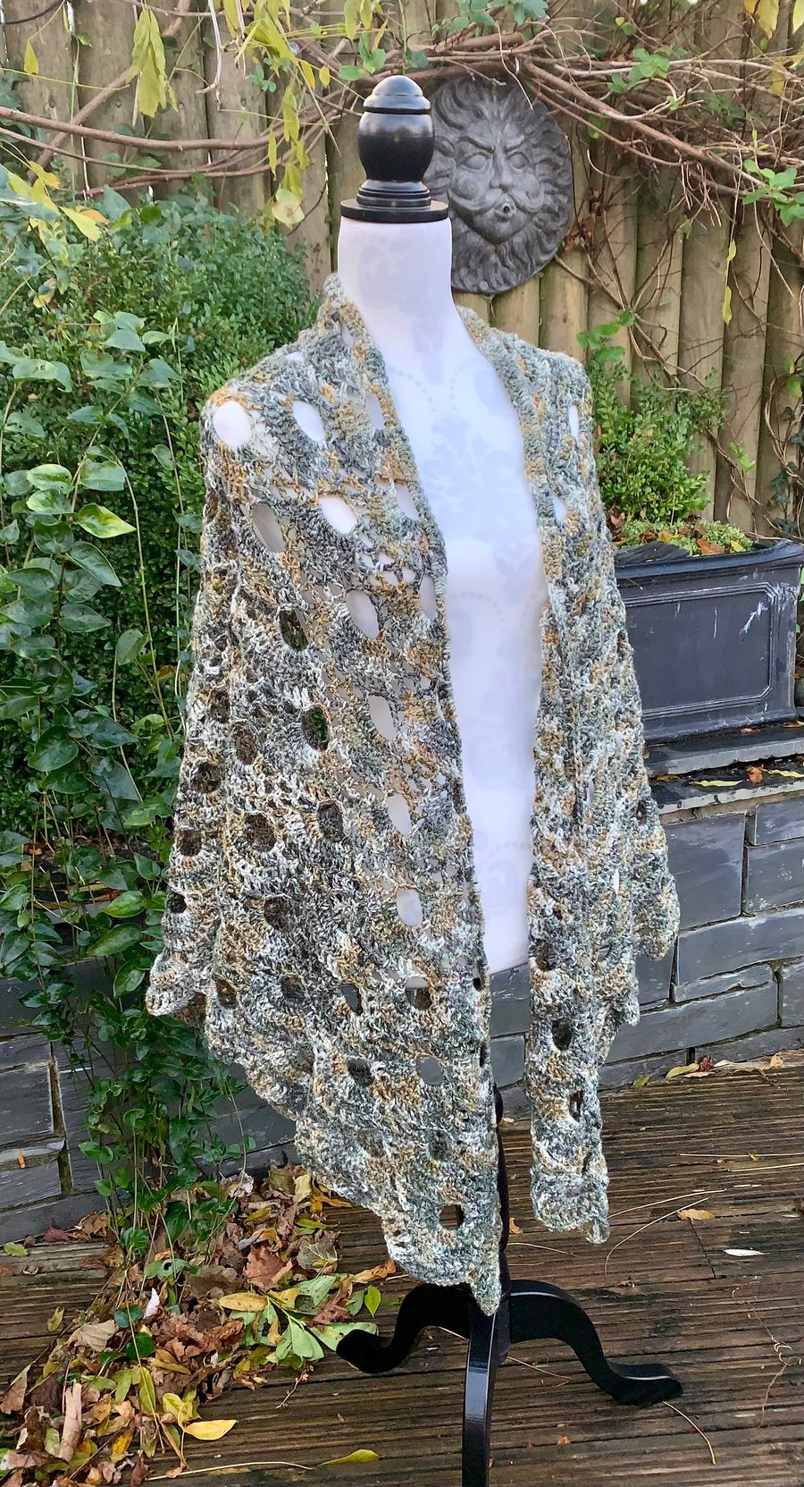 Handmade “virus” Design Crocheted Shawl