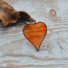 Handmade Stained Glass Heart Pendant Orange